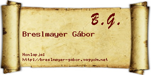 Breslmayer Gábor névjegykártya
